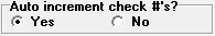 Auto Increment Check #s?