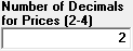 Number of decimals for Prices